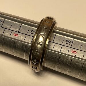 Designer STEVEN LAVAGGI Sterling Silver Spinner Ring W/ LOVE, HOPE, PEACE, FAITH